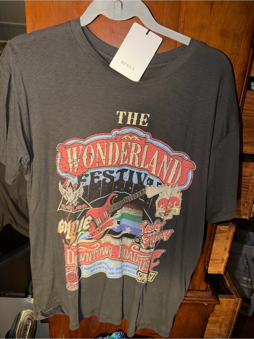 Spell The Wonderland Festival Biker Tee NWT